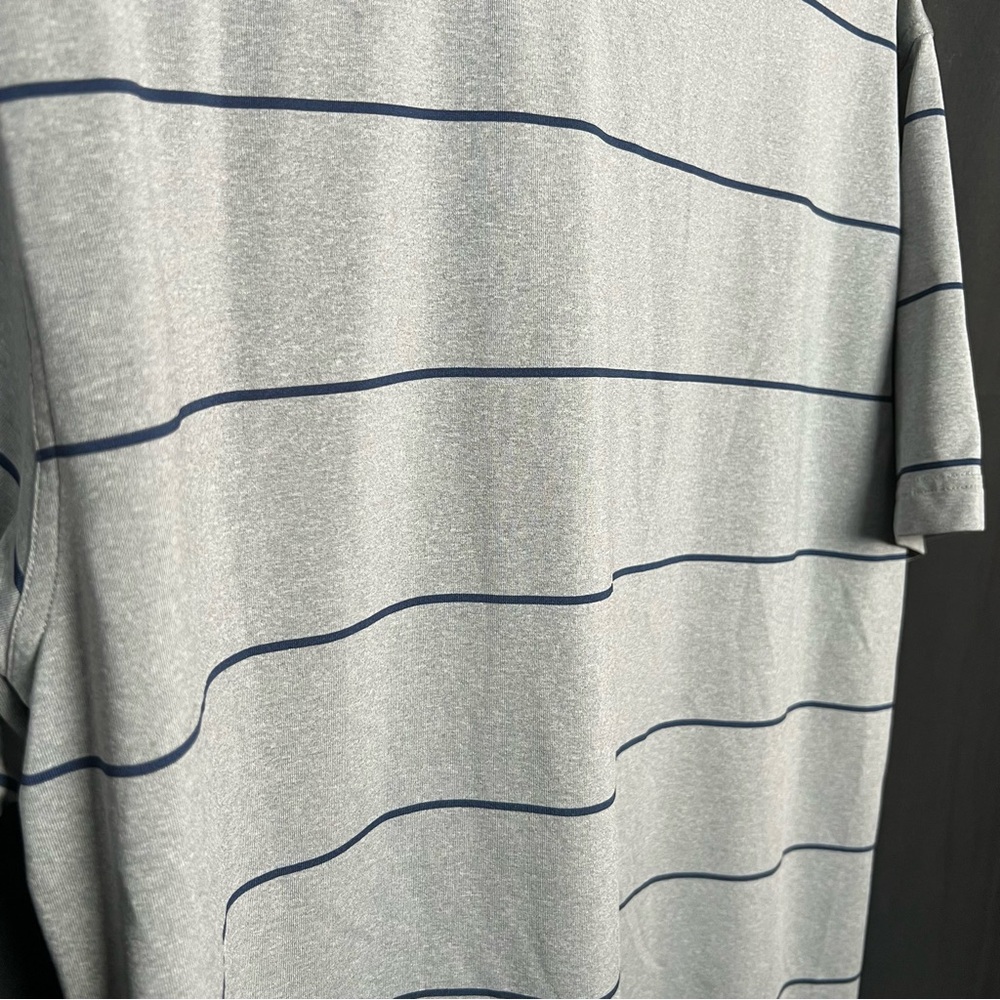 Rule 18- Men’s Golf Polo- Gray & Blue Stripe- Large - Picture 9 of 9